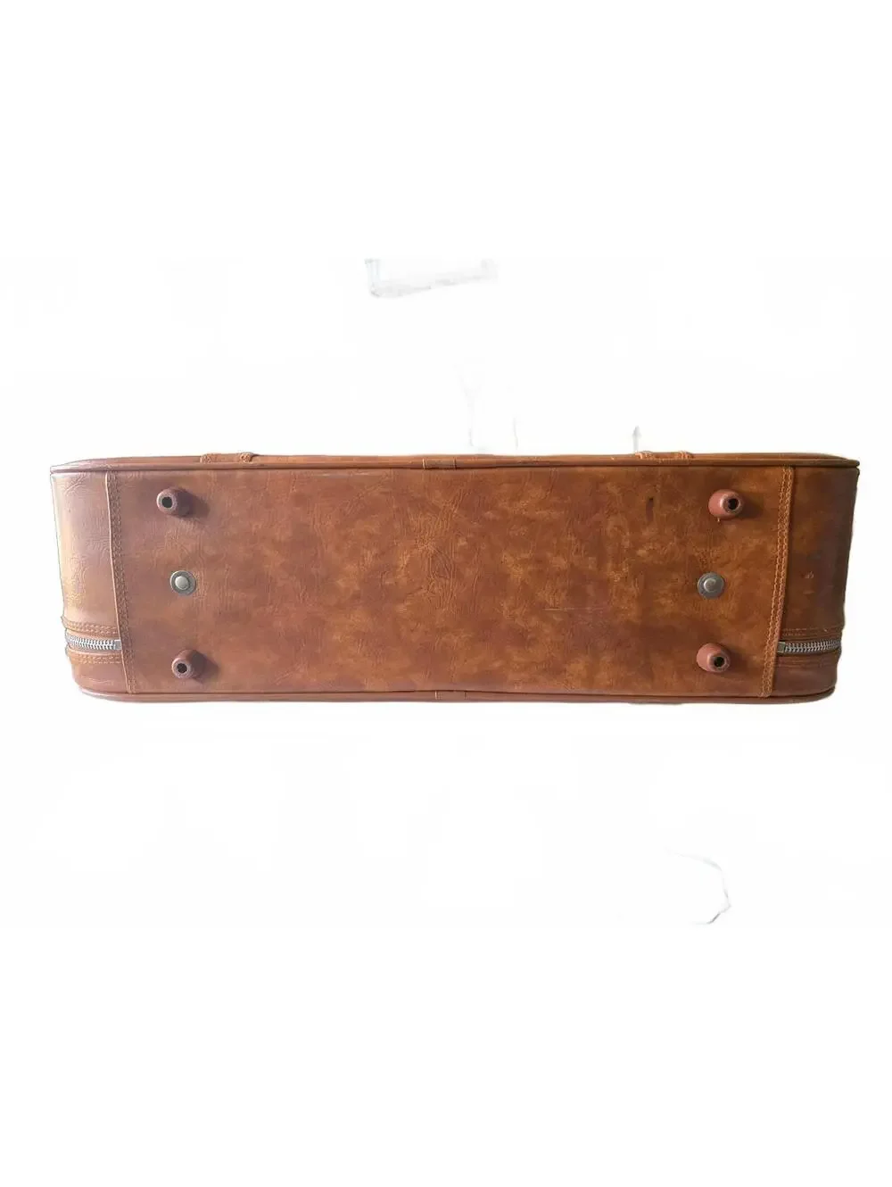Vintage Ambassador Brown Faux Leather Suitcase 1970s Luggage ST-79
